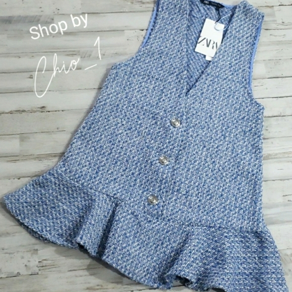 Zara RUFFLED TEXTURED PINAFORE DRESS - Picture 17 of 17